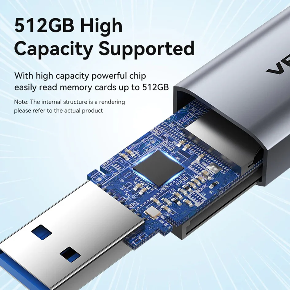 Vention 2-in-1 USB 3.0-A SD & TF Card Reader (CLIH0) - Image 7