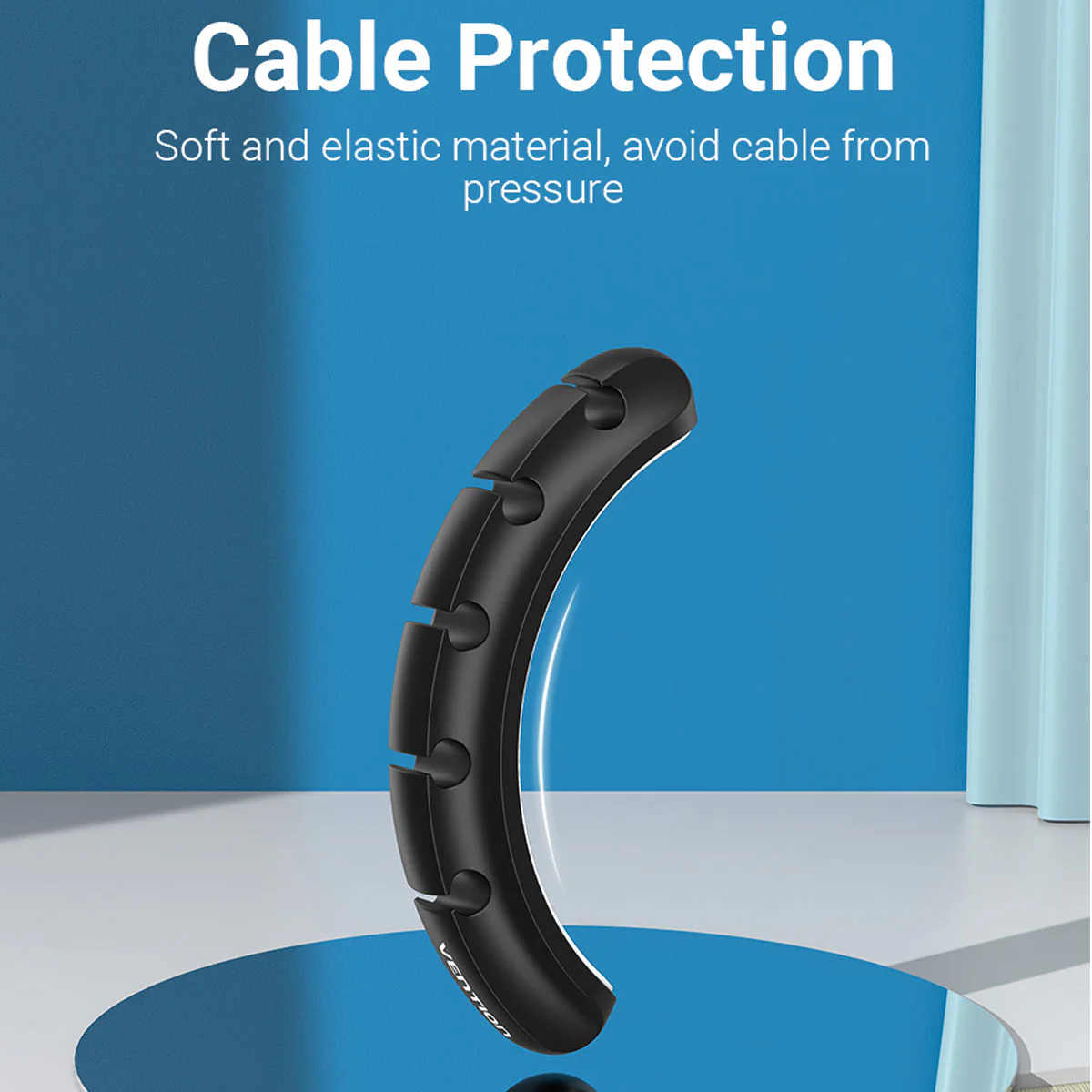 Vention 3-Port Silicone Desktop Cable Manager with 3M Strong Adhesive - 1pc, 2 pcs (KBRB0, KBRB0-2) - Image 7