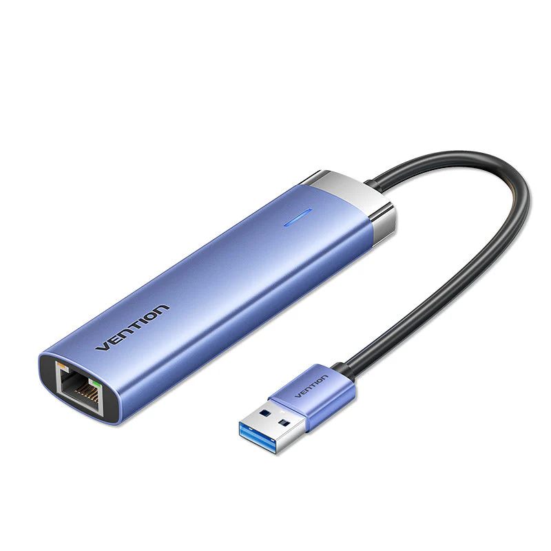 Vention 5-in-1 USB 3.0 Hub - USB-A to USB 3.0 x 3 + RJ45 + USB-C (Blue) (TGFSB)