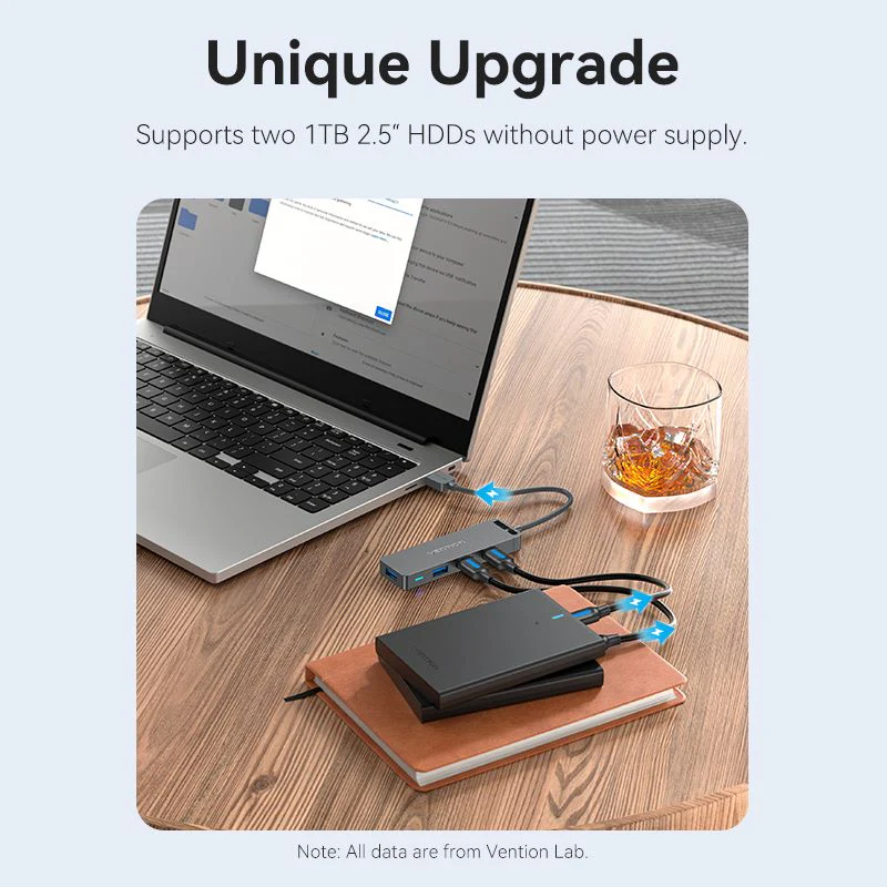 Vention 5-in-1 USB 3.0 Hub - USB-A to USB 3.0 x 4 + Micro-B - 0.15M (CHLBB) - Image 6