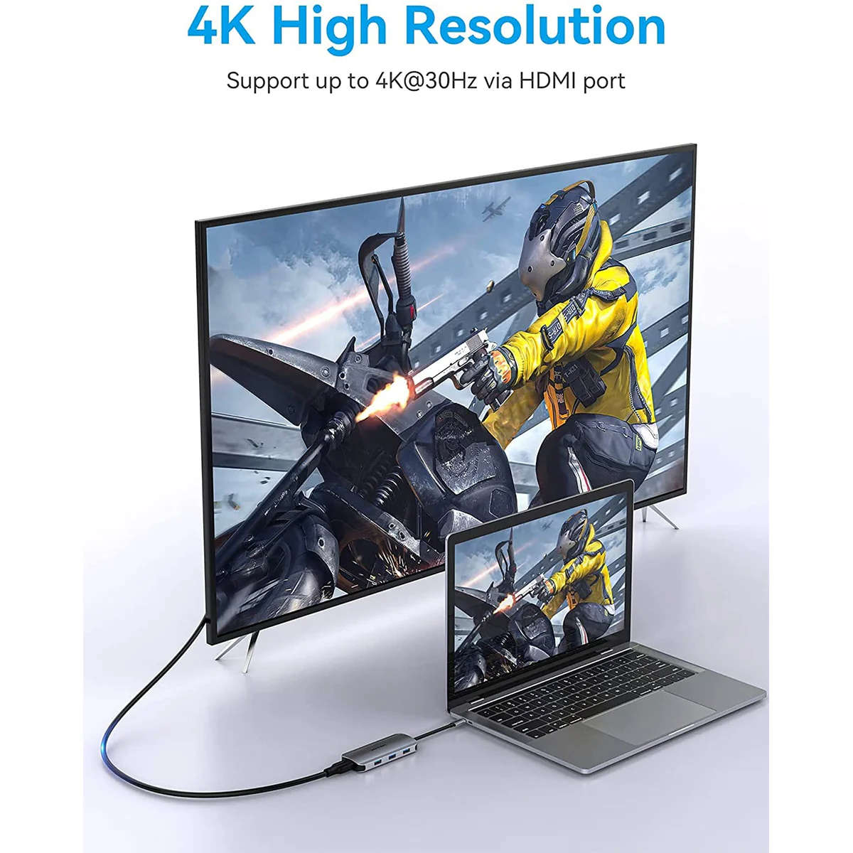 Vention 7-in-1 USB-C Docking Station - USB-C to HDMI + USB 3.0 x 3 + SD + TF + PD - 0.15M (TOJHB) - Image 6