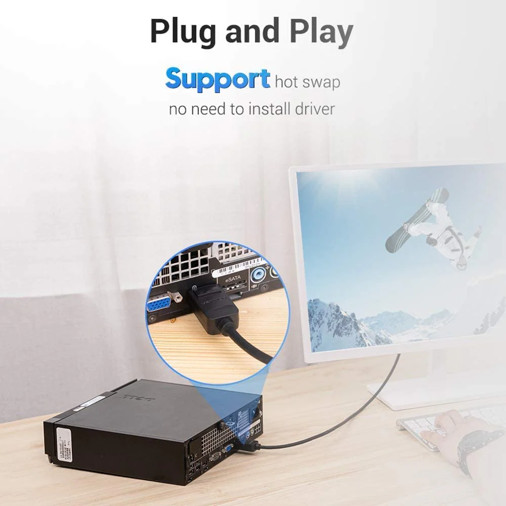 Vention DisplayPort to DVI Cable - 2M (HAFBH) - Image 2