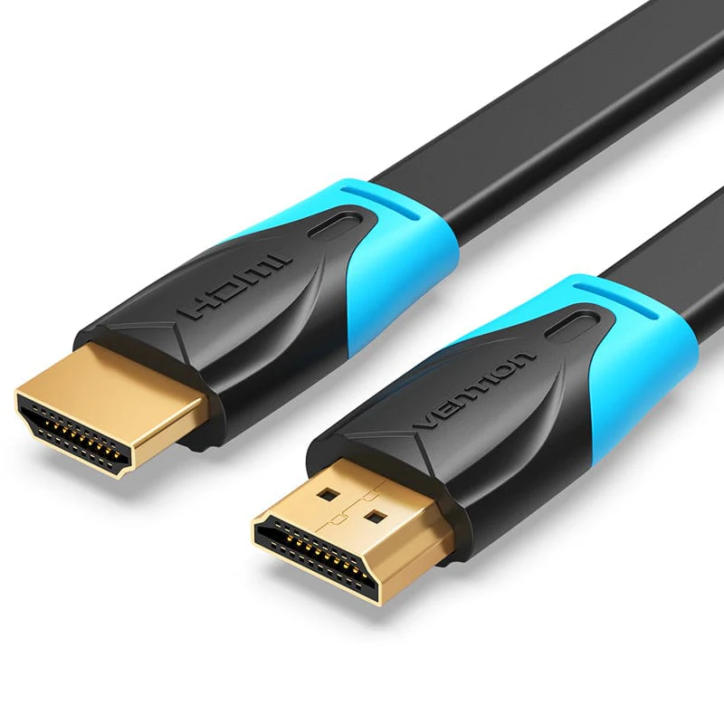 Vention Flat HDMI Cable Black - (1M, 1.5M, 2M, 3M, 5M, 10M) (VAA-B02-L100, VAA-B02-L150, VAA-B02-L200, VAA-B02-L300, VAA-B02-L500, VAA-B02-L1000) - Image 2
