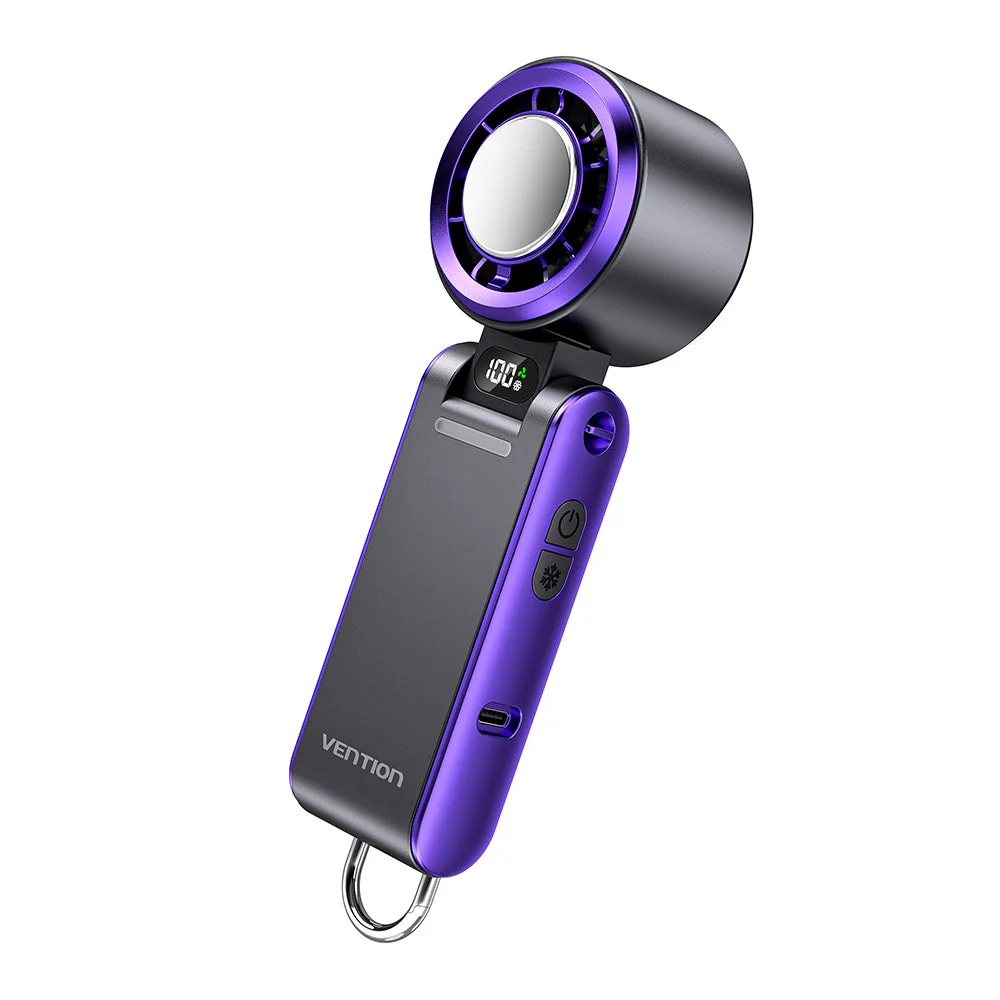Vention Handheld Foldable High-Speed Cooling Fan (White, Black/Purple) (PBCW0, PBDV0) - Image 14