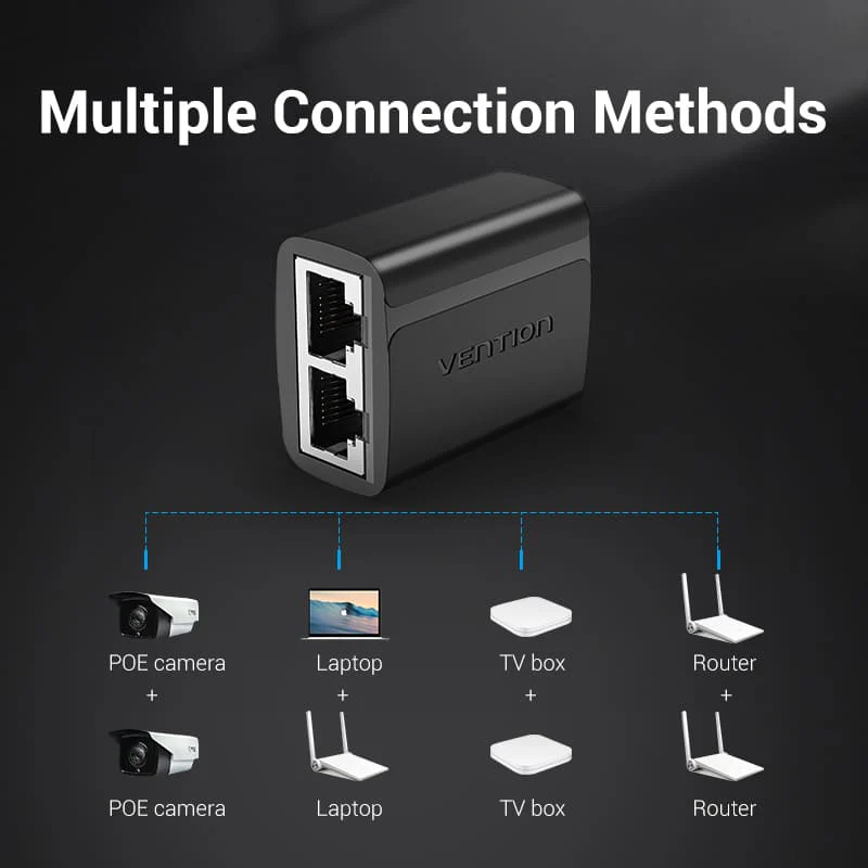 Vention RJ45 PVC Type Splitter Adapter (Black) (IPTB0) - Image 9