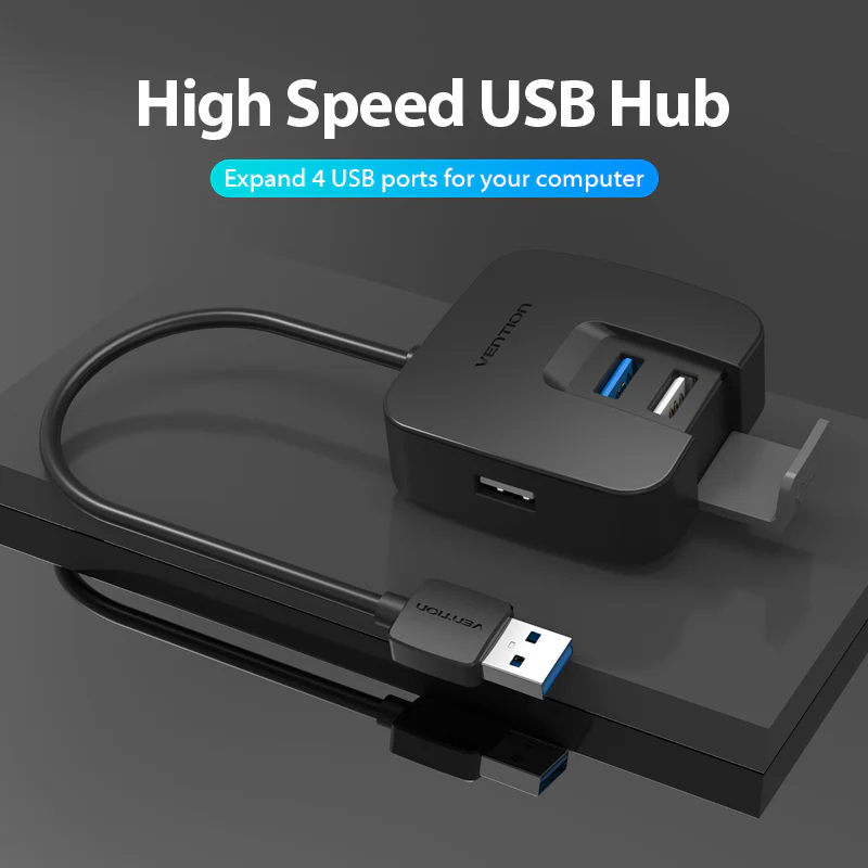 Vention Single Port USB 3.0/3-Port USB 2.0 Hub - 0.15M (CHABB) - Image 3