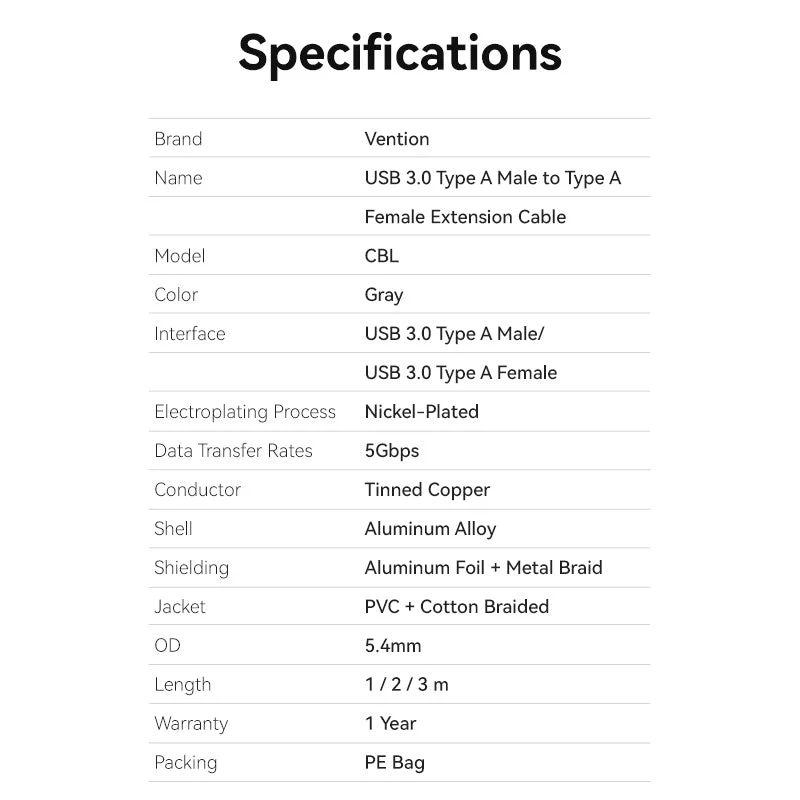 Vention USB 3.0 Extension Cable - 2M (CBLHH) - Image 7