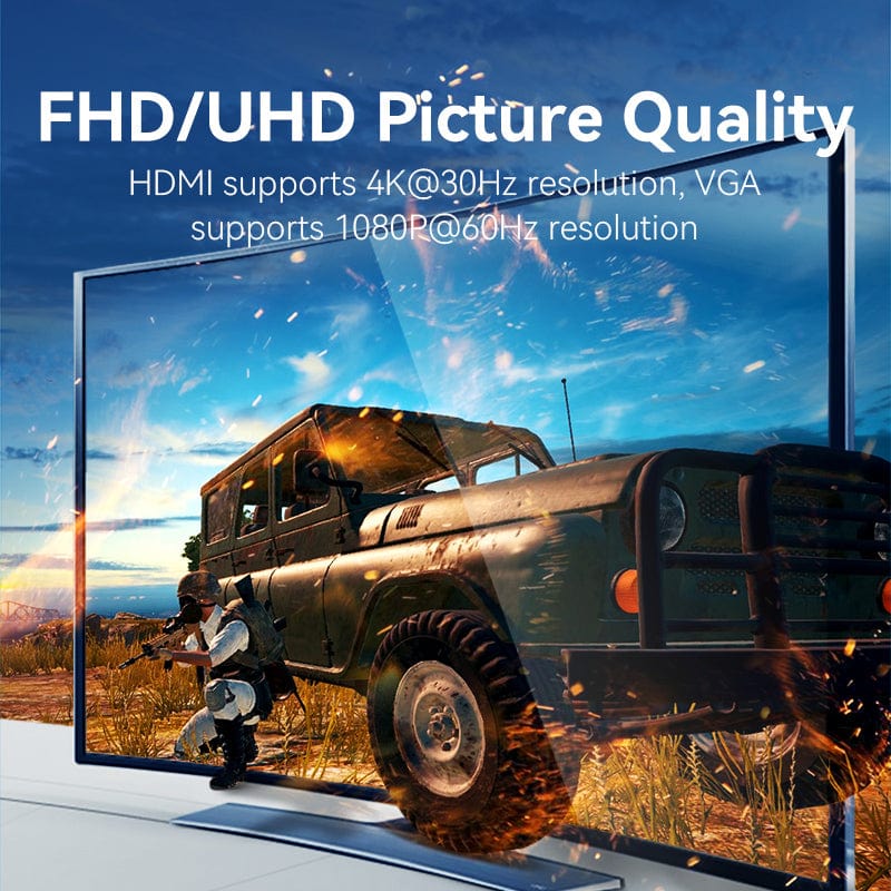 Vention USB-C to HDMI/VGA Converter 0.15M Gray Aluminum Alloy Type (TDIHB) - Image 2