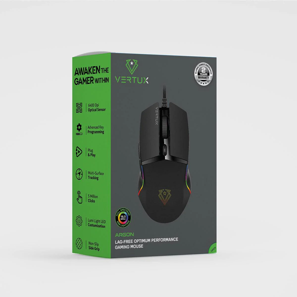 VERTUX ARGON Lag-Free Optimum Performance Gaming Mouse (Black) - Image 6