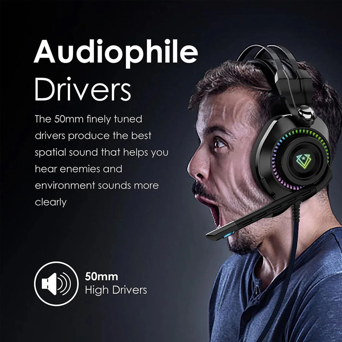 VERTUX BOGOTA HIGH DEFINITION GAMECOMMAND OVER-EAR GAMING HEADSET (BLACK) - Image 3
