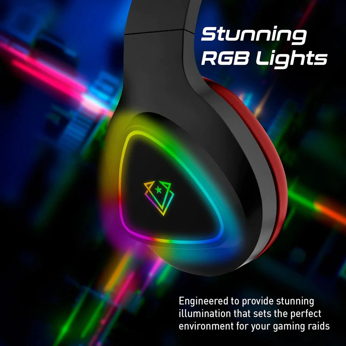 VERTUX TRINITY STEREO IMMERSIVE PRO GAMING OVER-EAR WIRED HEADPHONE (RED) - Image 5
