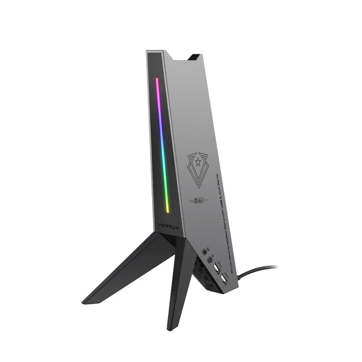 Vertux Zulu 4-In-1 Integrated Gaming Headset Stand Black