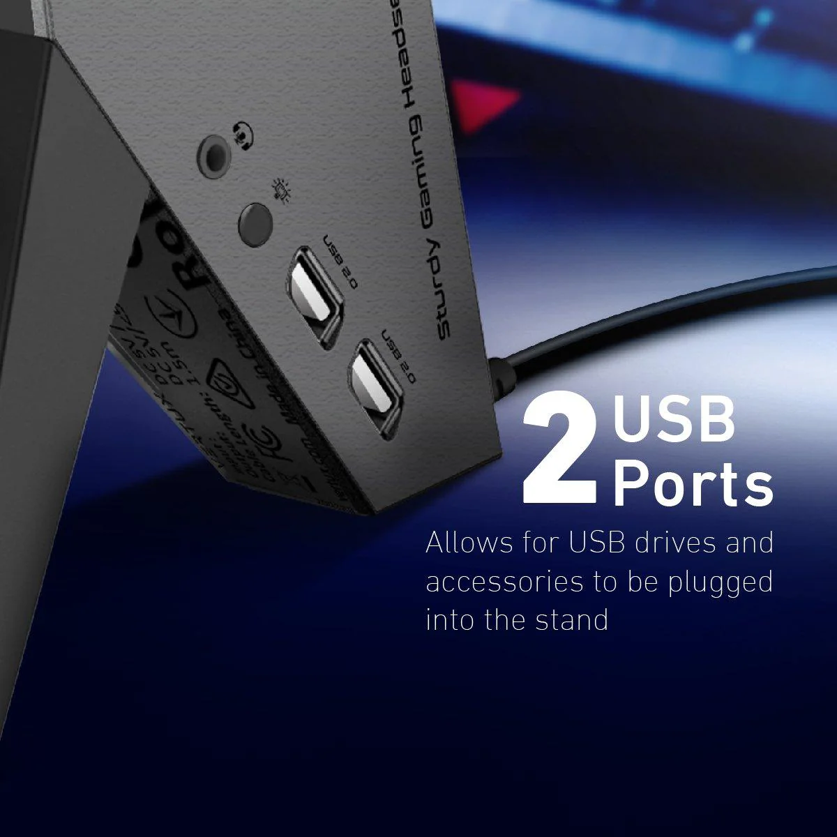 Vertux Zulu 4-In-1 Integrated Gaming Headset Stand Black - Image 2