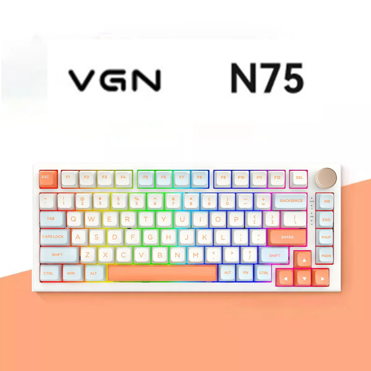 VGN N75 Pro 82 Keys Tri-Mode Mechanical Keyboard (Orange) - Image 5