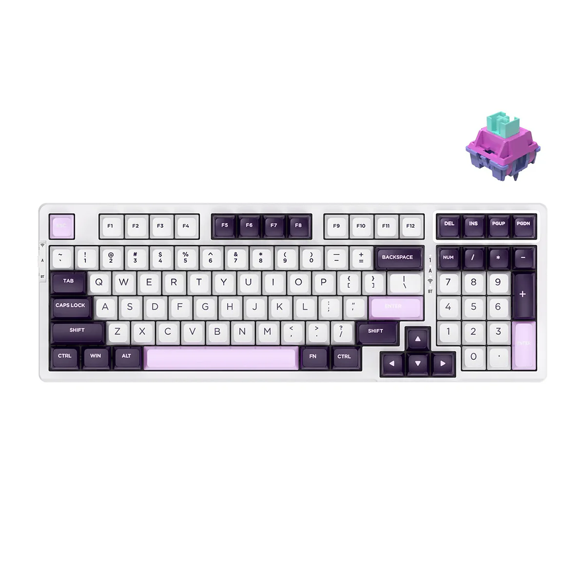 VGN V98 Pro V2 Wireless Gaming Mechanical Keyboard (Steam Wave Pro Switch) (Black Currant, Sea Salt) - Image 2