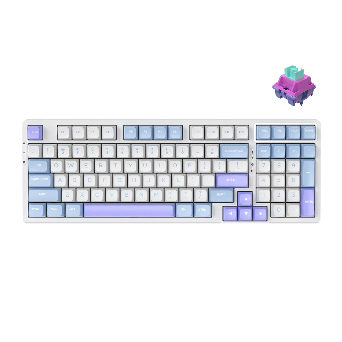 VGN V98 Pro V2 Wireless Gaming Mechanical Keyboard (Steam Wave Pro Switch) (Black Currant, Sea Salt) - Image 7