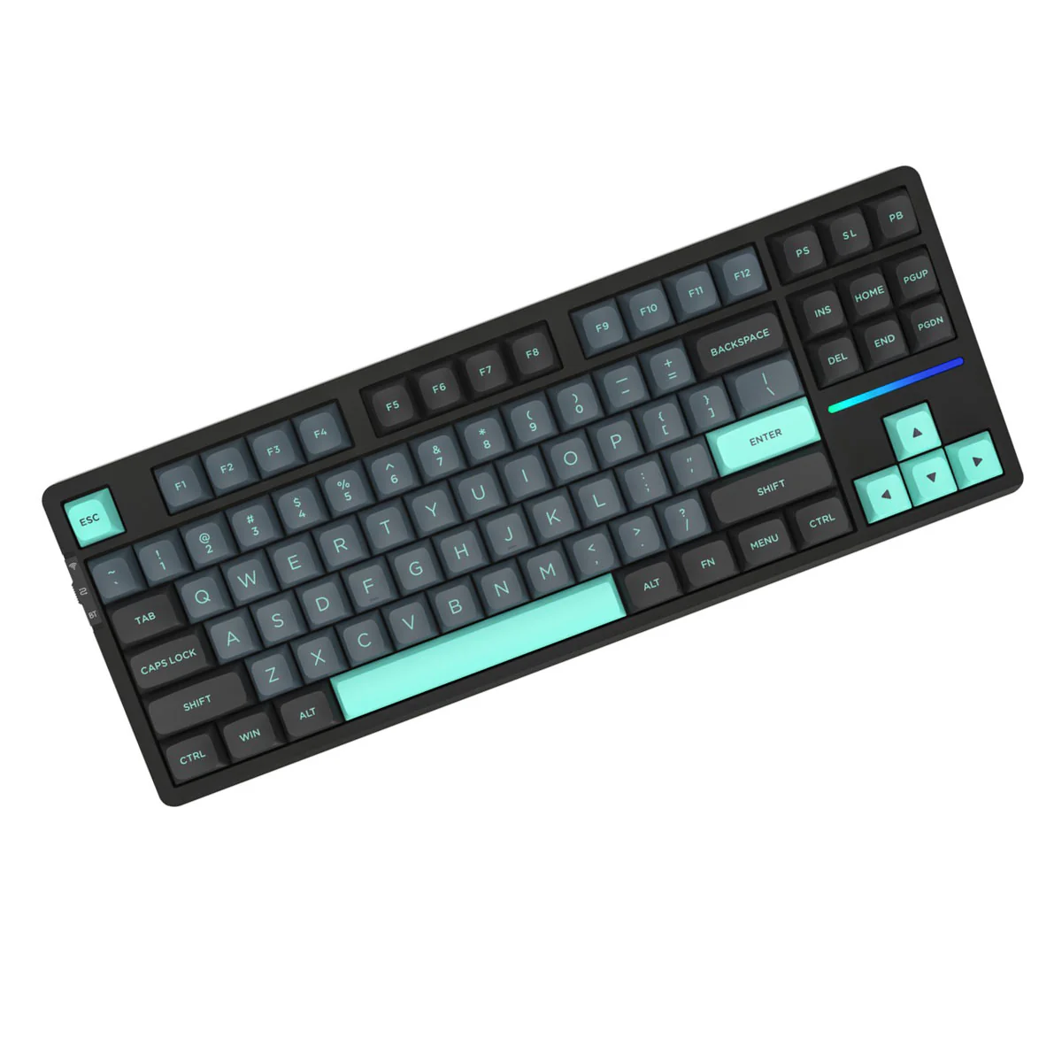 VXE V87 Tri-Mode RGB Hot-Swappable Mechanical Keyboard (Caribbean Blue) (Strawberry Pudding Switch) - Image 3