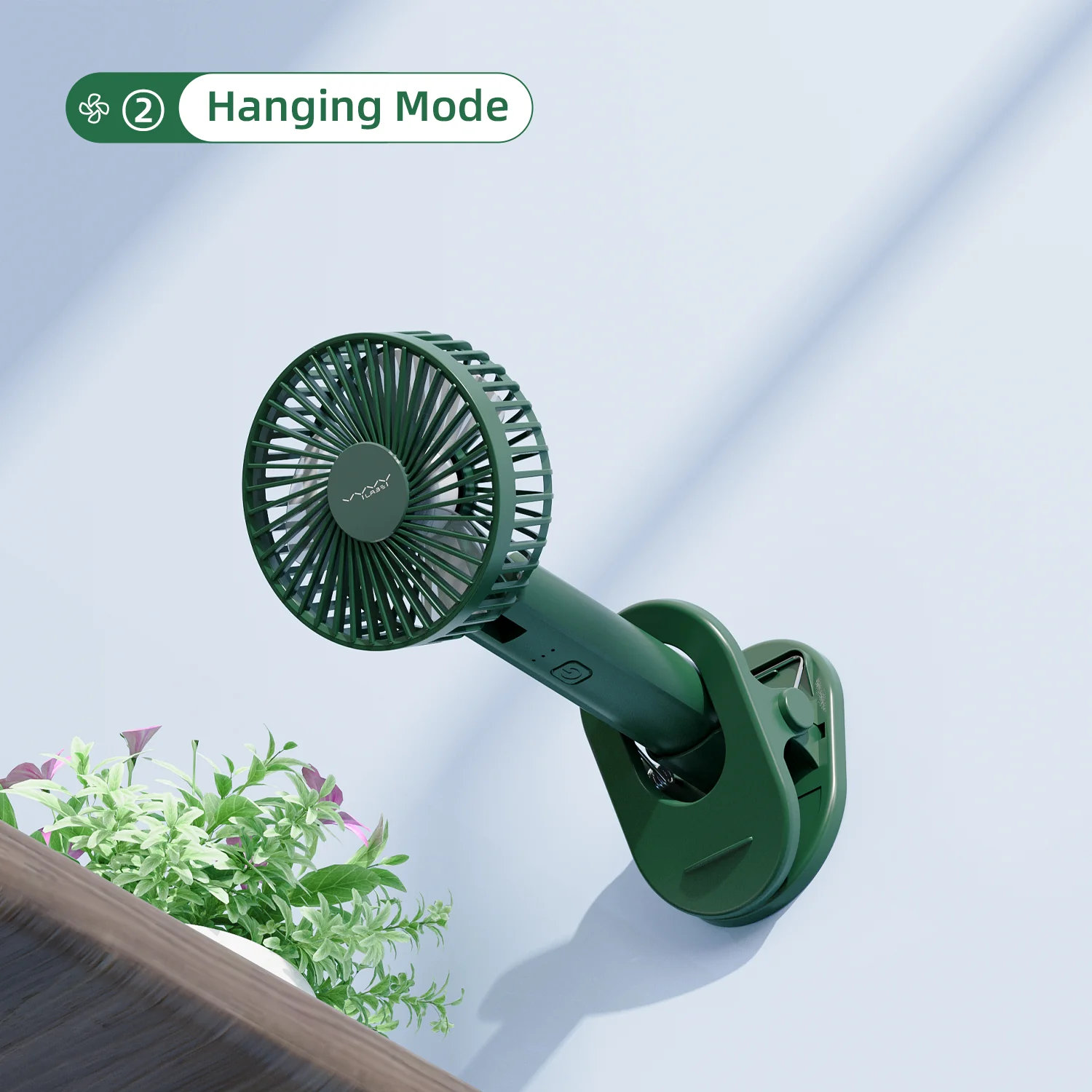Vyvylabs D02 Handheld Foldable Clip Fan (Green, Dark Green, White) (VKD02-GN, VKD02-DGN, VKD02-WH) - Image 9
