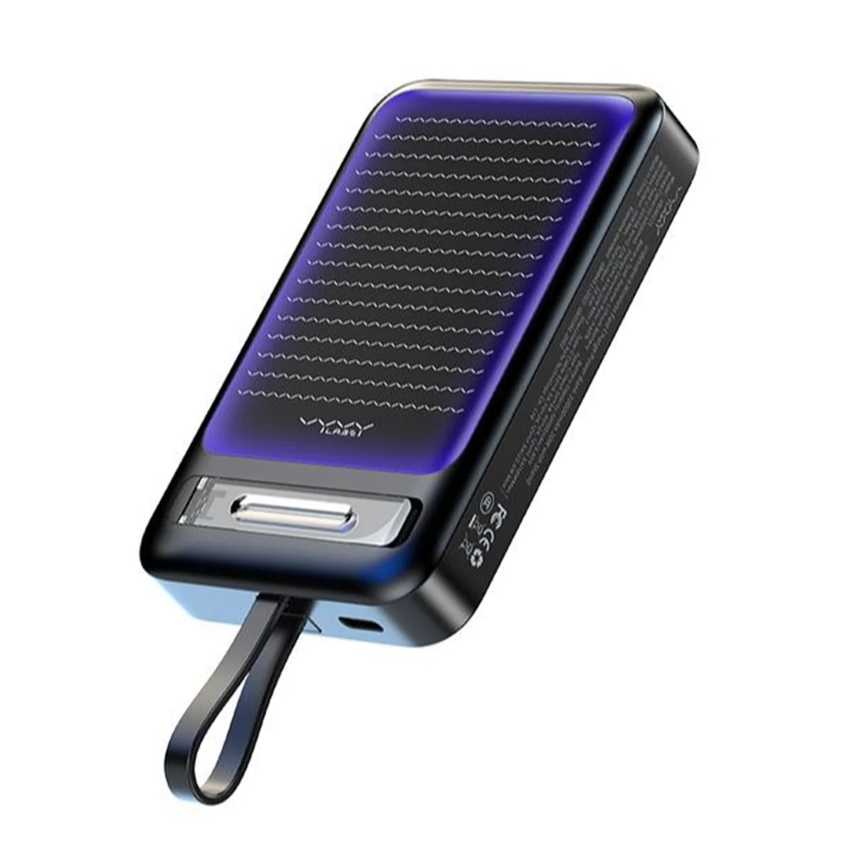 Vyvylabs Iridescence Wireless Fast Charge Power Bank Type-C Edition 10000mAh 20W with Stand (Glazed Black) (VBJM225-BK) - Image 2