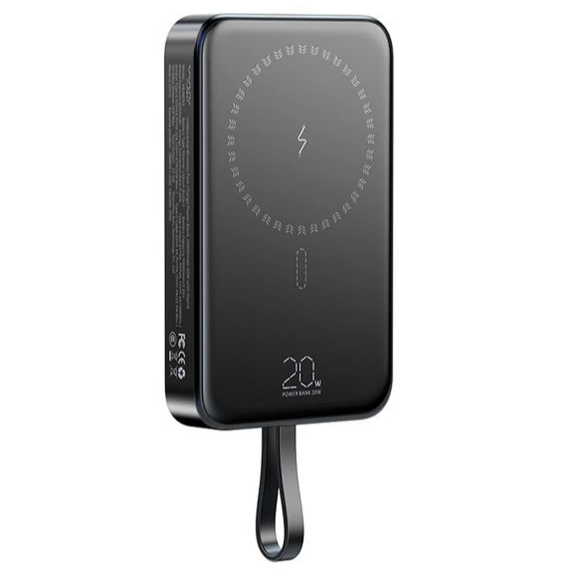 Vyvylabs Iridescence Wireless Fast Charge Power Bank Type-C Edition 10000mAh 20W with Stand (Glazed Black) (VBJM225-BK) - Image 3