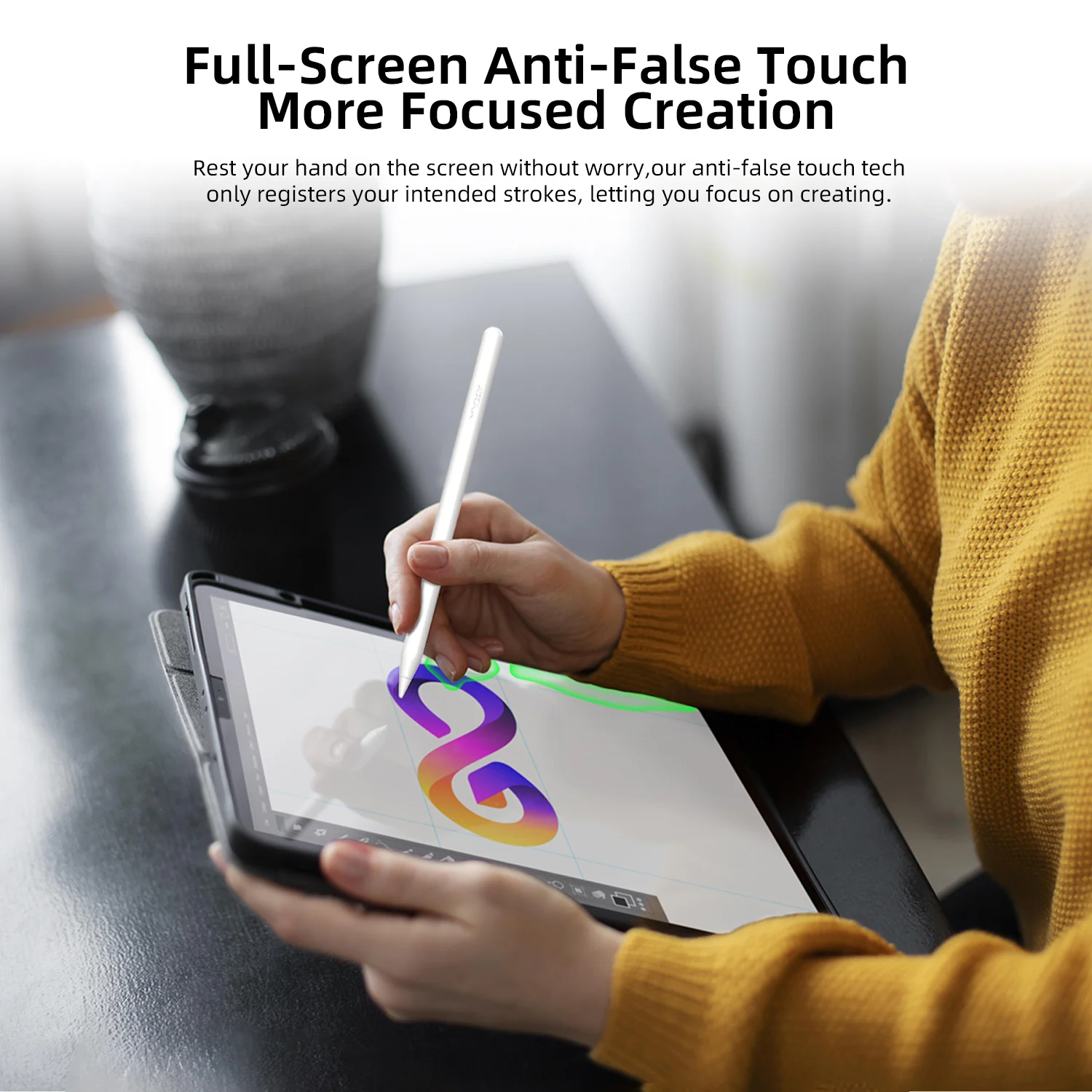 Vyvylabs Myoshu Pro Wireless Charging Capacitive Stylus Pen Active + Wireless Version (White) (VKPW-WH) - Image 5