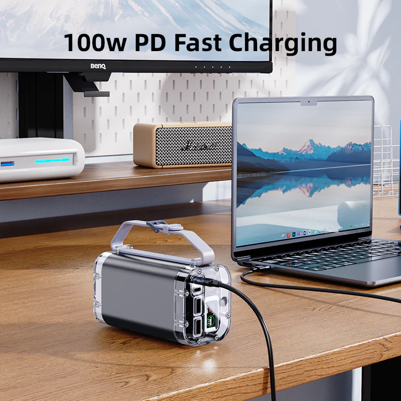 Vyvylabs P1 Outdoor Digital Display Mini Power Bank 40000mAh 100W Waterproof+Light (Dark Gray) (VP14100) - Image 6