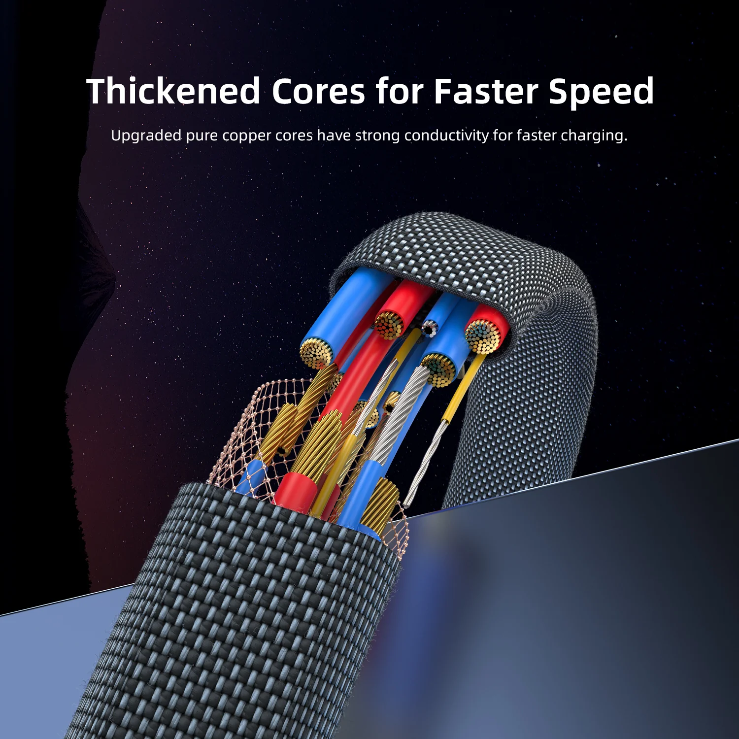 Vyvylabs Stellar 4-in-1 Fast Charging Cable 240W USB to C+L / Type-C to C+L 1.5M (Dark Grey) (VCXQ-DGY) - Image 10