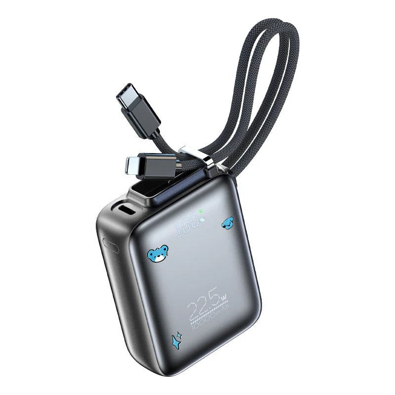 Vyvylabs SwiftPow Power Bank 10000mAh 22.5W with Dual Cable C+L (Black) (XG-D930-BK) - Image 2