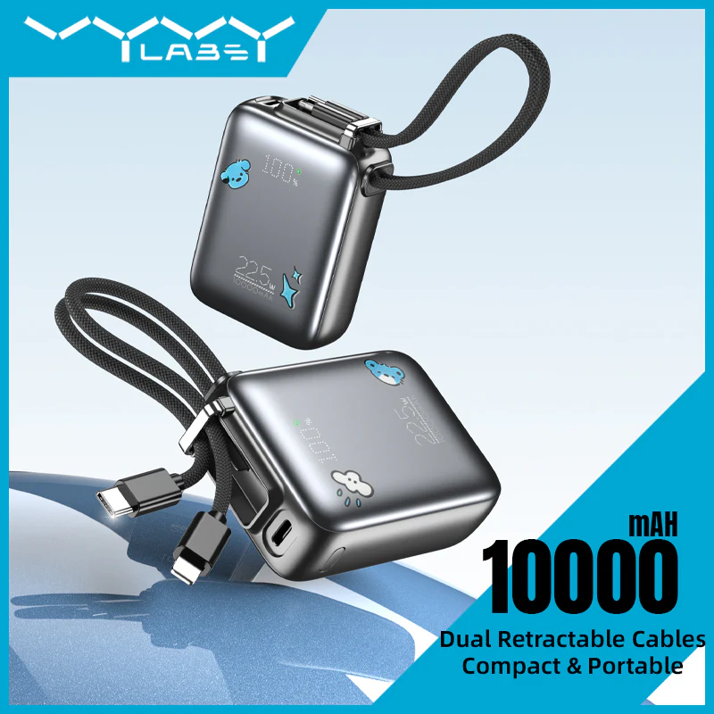 Vyvylabs SwiftPow Power Bank 10000mAh 22.5W with Dual Cable C+L (Black) (XG-D930-BK) - Image 9