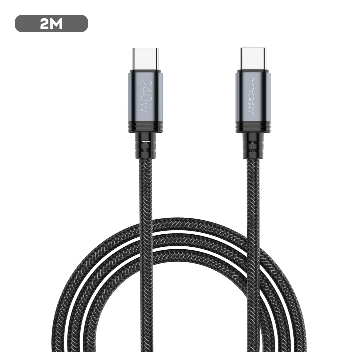 Vyvylabs Windrush Series Fast Charging Data Cable Type-C to Type-C 240W (1M, 2M) (Black) (VCFCCC1-BK, VCFCCC2-BK) - Image 3