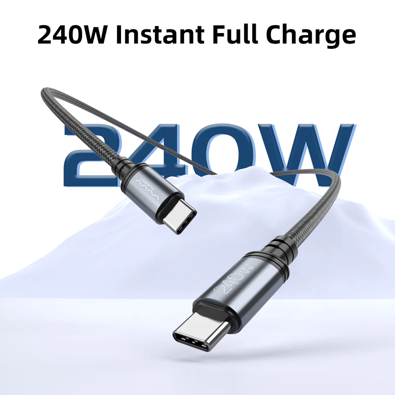 Vyvylabs Windrush Series Fast Charging Data Cable Type-C to Type-C 240W (1M, 2M) (Black) (VCFCCC1-BK, VCFCCC2-BK) - Image 5