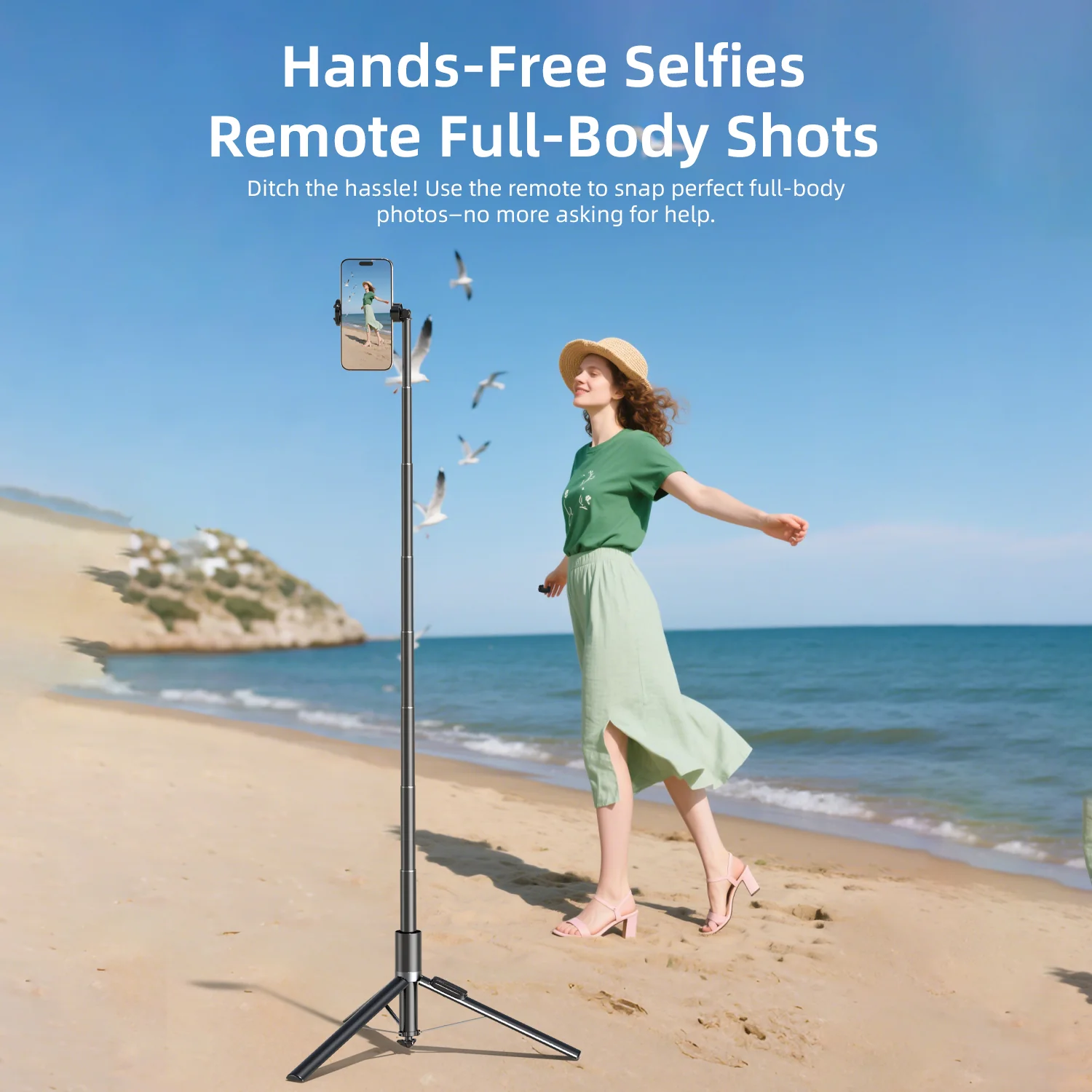 Vyvylabs ZipPop Selfie Stick Tripod (Black) (VBDP02-BK) - Image 10