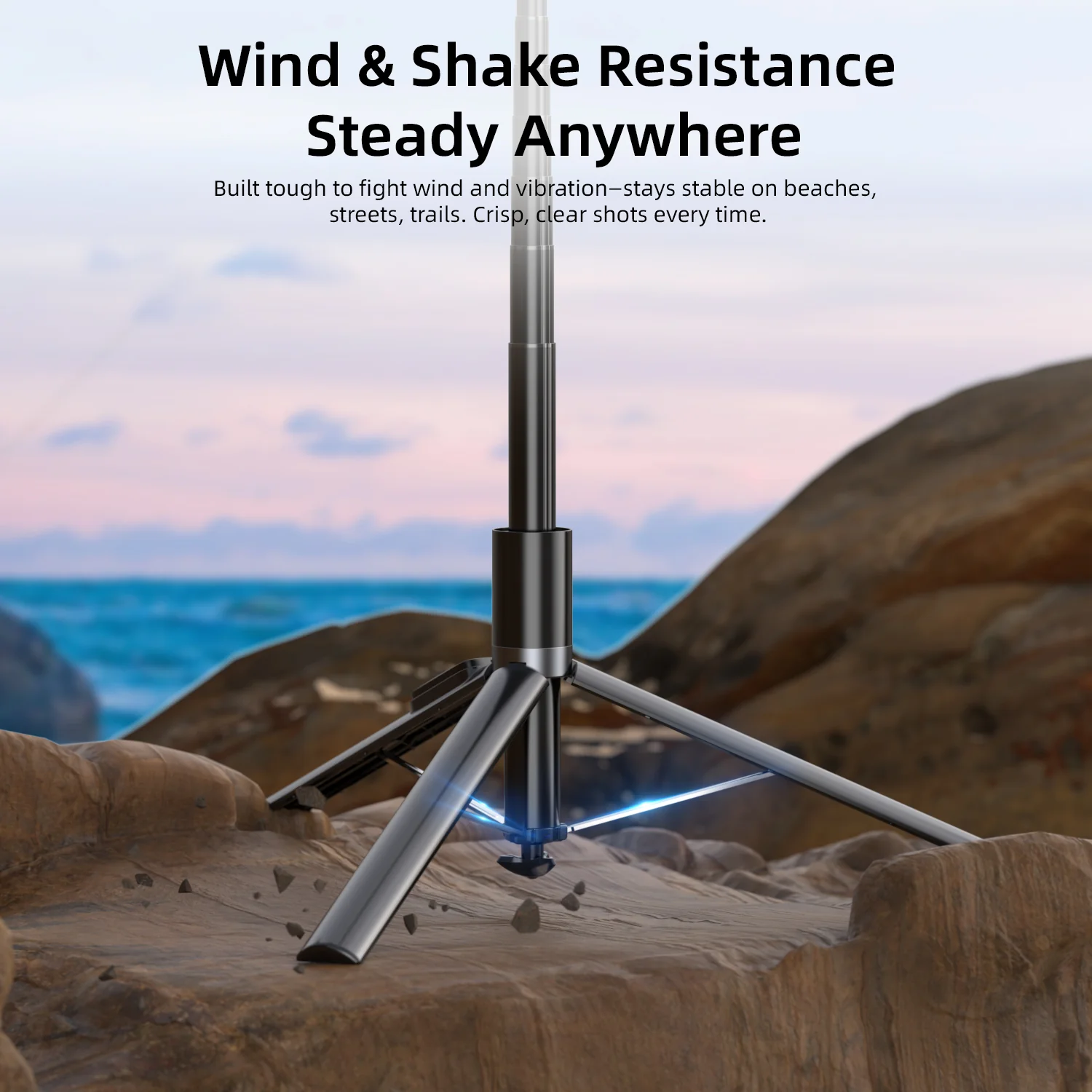 Vyvylabs ZipPop Selfie Stick Tripod (Black) (VBDP02-BK) - Image 6