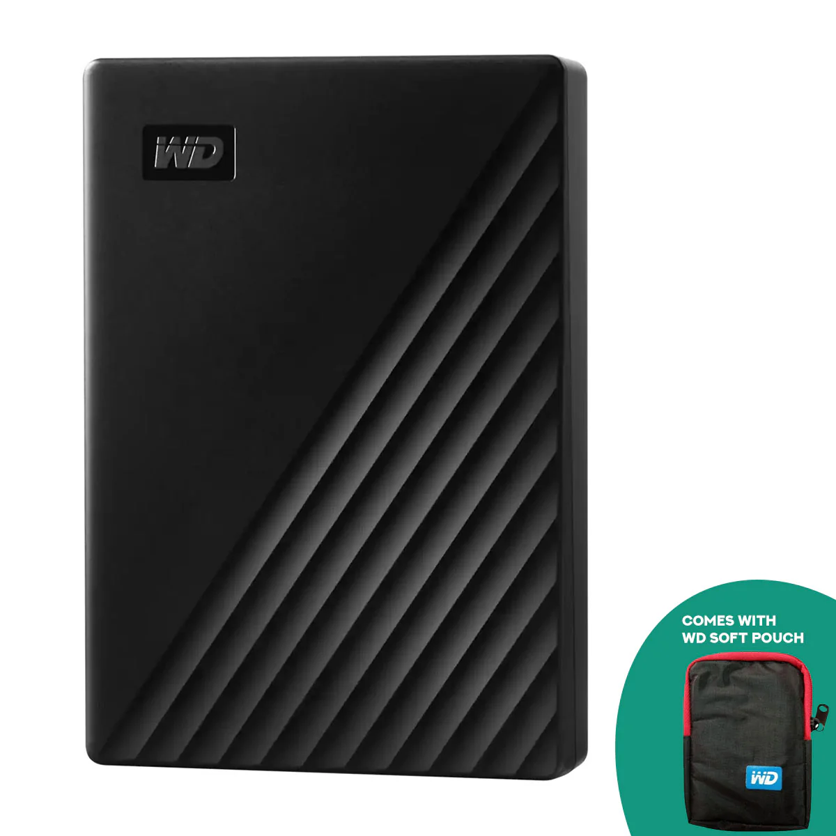 WD My Passport External Hard Drive USB 3.2 Gen1 6TB + WD Soft Pouch (Black, Blue, Red, White) - Image 2