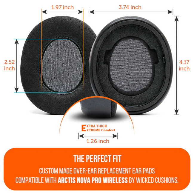 Wicked Cushions Arctis Nova Pro Wireless Earpads - WC FreeZe Cooling Gel (Snow Camo, Black, White, Black Camo, Red Camo, Speed Racer, Hex Red, 90s White, 90s Black, Navy Tiger, Mint, Red, Geo Grey, Gold Marble, Red Prism, Orange Prism, Cyan Prism) - Image 5