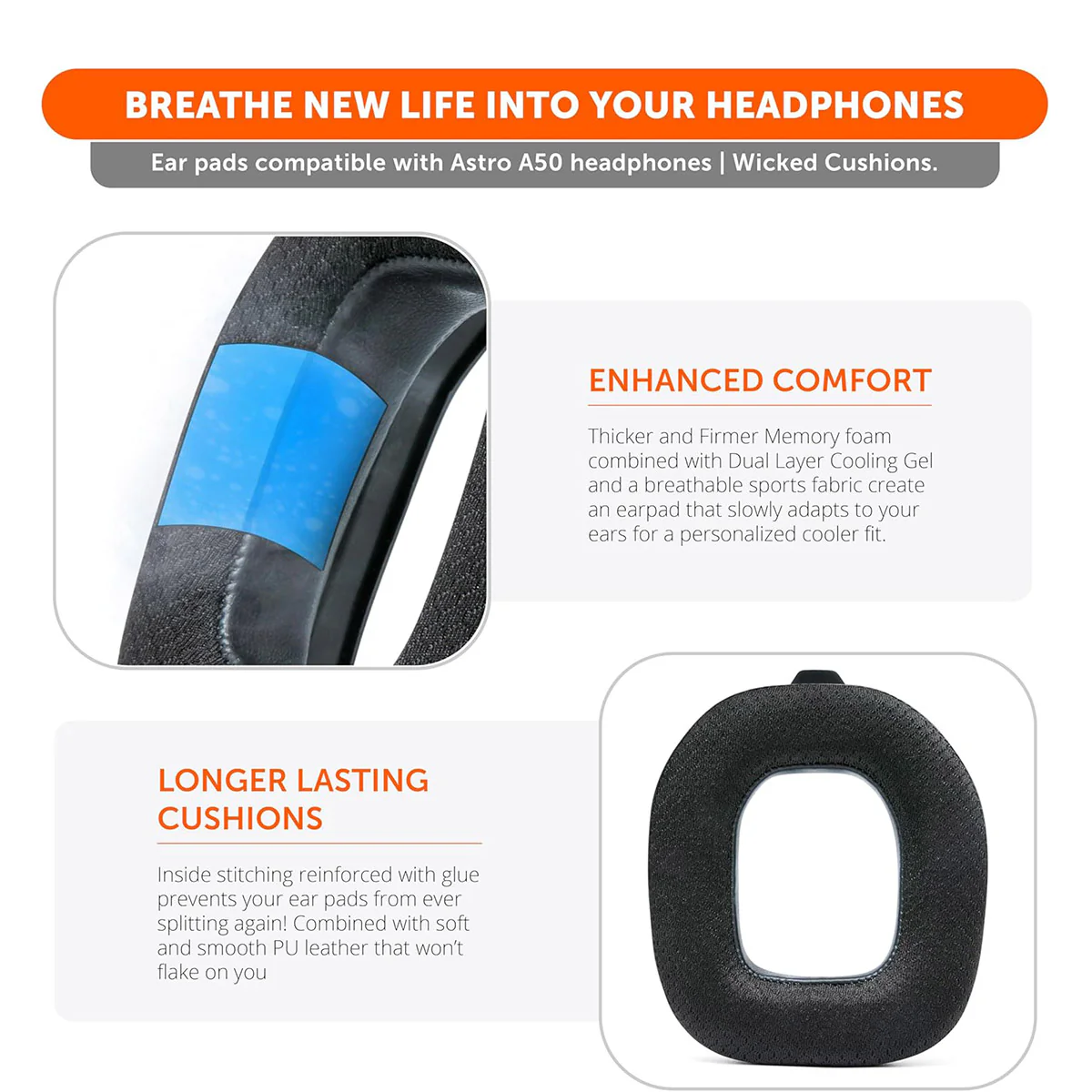 Wicked Cushions Astro A50 Mod Kit (Black, 90s Black, 90s White, Black Camo) - Image 3