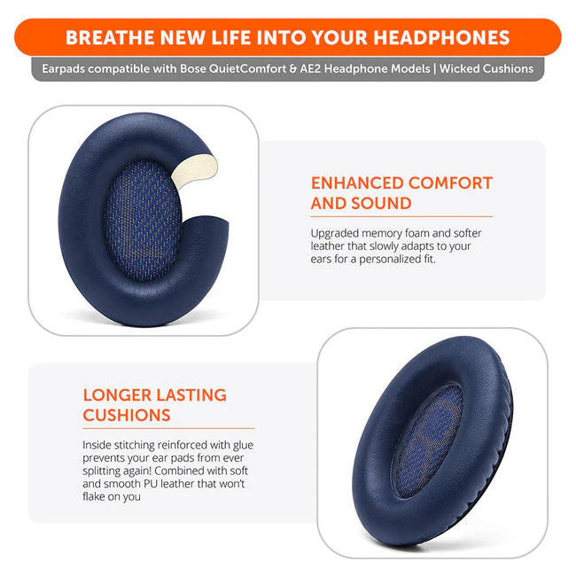 Wicked Cushions Bose QC 35 Replacement Ear Pads (Black, Midnight Blue, Silver, Geo Grey, Snow Camo, Black Camo, 90s White, 90s Black) (DW-EUAI-QYAW, ZI-3M67-96O0, 4B-NWTC-V89C, TI-AZM0-J0JH, OC-90BK-QG4D, Z7-YSOW-KHPB, BoseQC35-90W, BoseQC35-90B) - Image 11