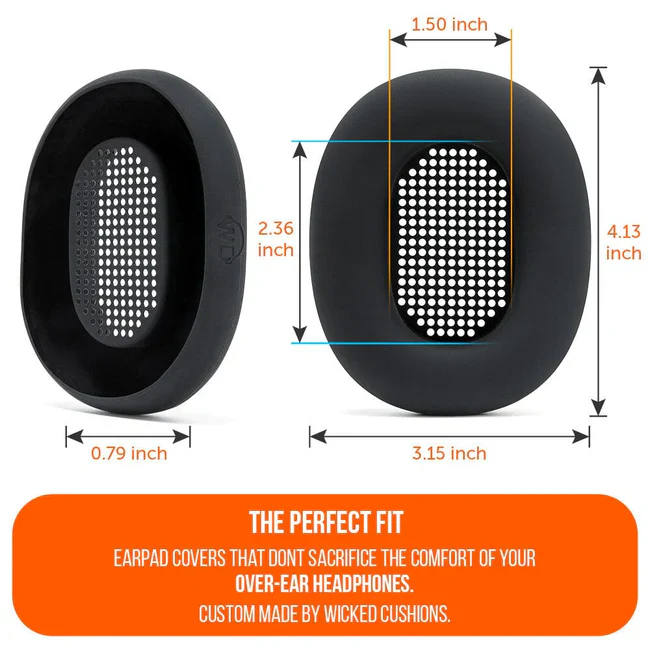 Wicked Cushions Sony WH-1000XM5 Earpad Sweat Covers - WC SweatZ (Black, Geo Grey, 90s Black, Silver) - Image 6