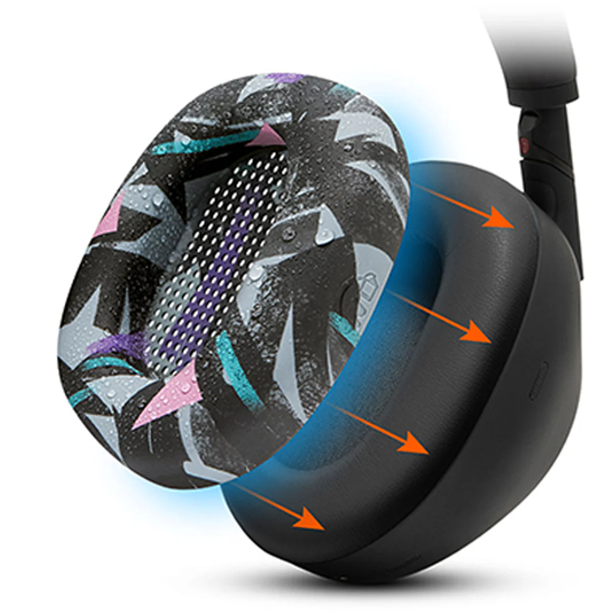 Wicked Cushions Sony WH-1000XM6 Earpad Sweat Covers - WC SweatZ XM6 (90s Black, Black Camo, Black, Midnight Blue, Platinum Silver) - Image 16
