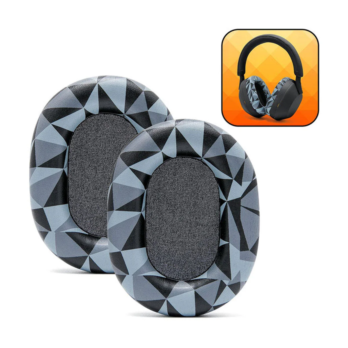 Wicked Cushions Upgraded Sony WH-1000XM5 Replacement Ear Pads (Black, 90s Black, Geo Grey, Silver, Blue, Black Camo) - Image 13