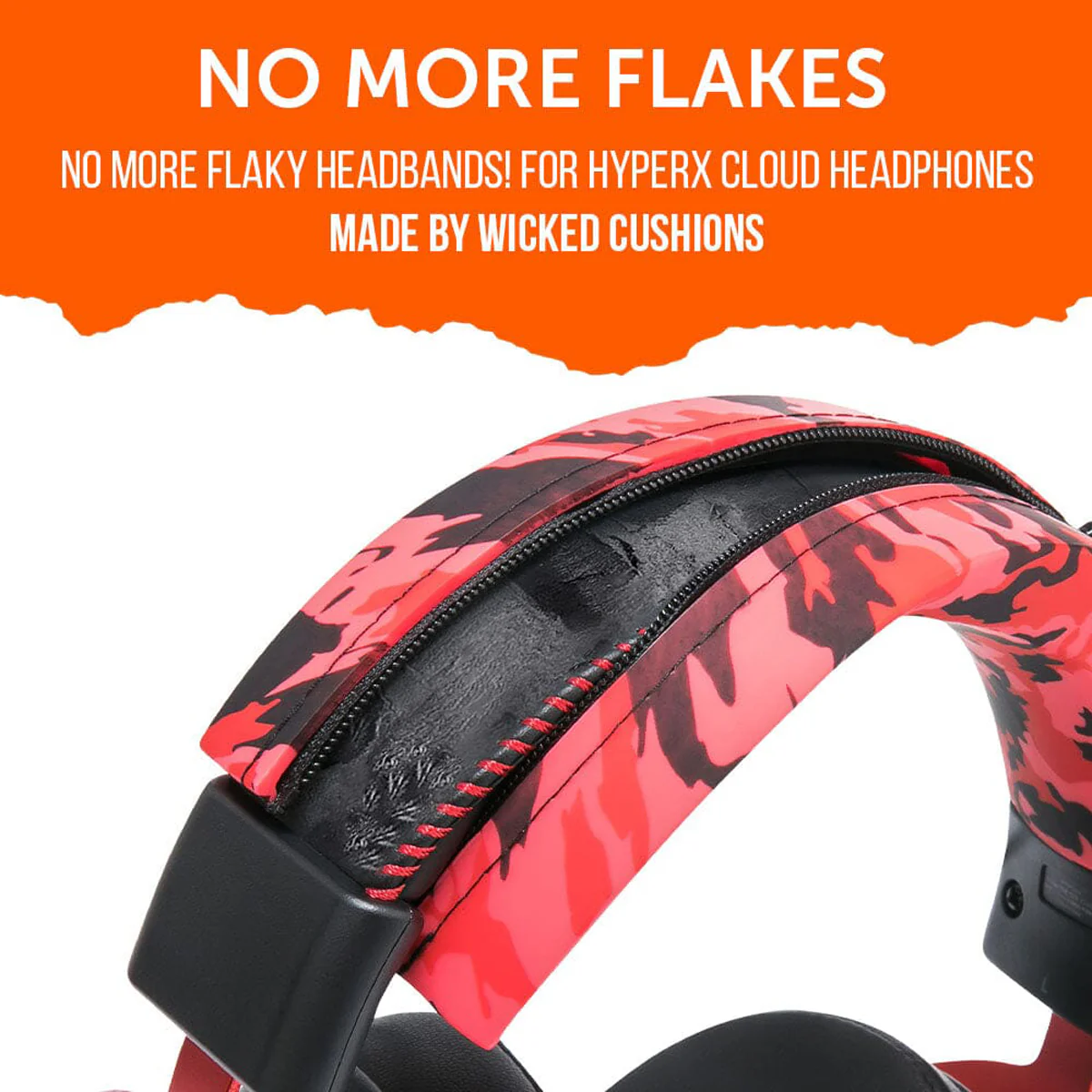 Wicked Cushions WC BandZ HyperX Headband Cover for HyperX Cloud Headphone (90s Black, Black Camo, Red Camo, Speed Racer, Black) - Image 5
