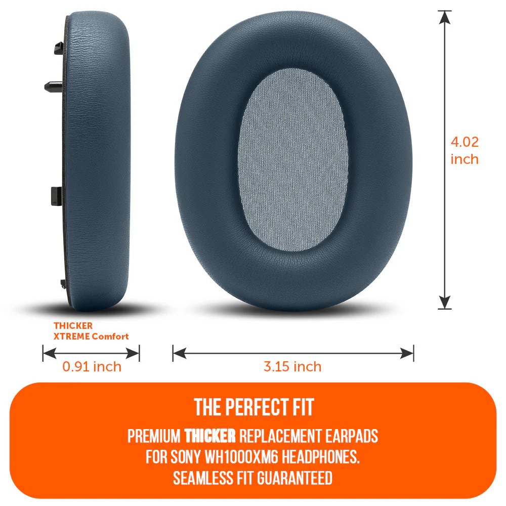 Wicked Cushions WC PadZ XM6 XL - Replacement Ear Pads For Sony WH-1000XM6 XL (Platinum Silver, Midnight Blue) (PadZ-XM6-XL-S, PadZ-XM6-XL-BL) - Image 4