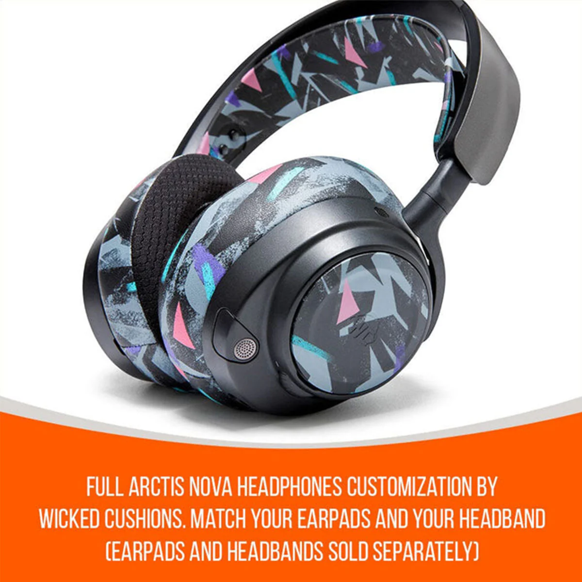 Wicked Cushions WC Side Speaker Plates for Arctis Nova Headsets (Black Camo, Red Camo, 90s Black, 90s White, Snow Camo, Speed Racer, Gold Marble, Navy Tiger, Geo Grey) - Image 23
