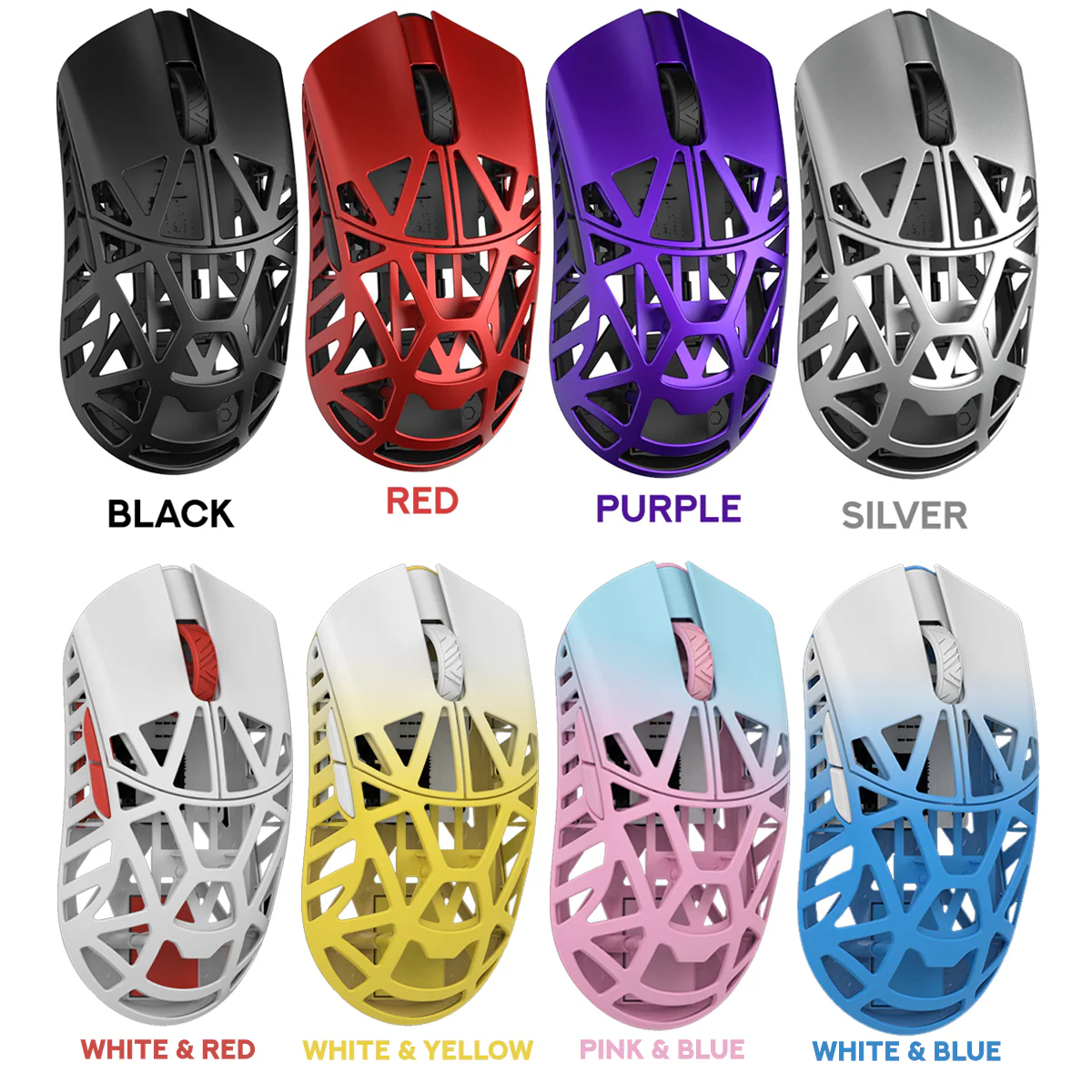 WLMouse Beast X 8K Magnesium Gaming Mouse (Black, Silver, Purple, Red, White/Blue, White/Yellow, Pink/Blue, White/Red)