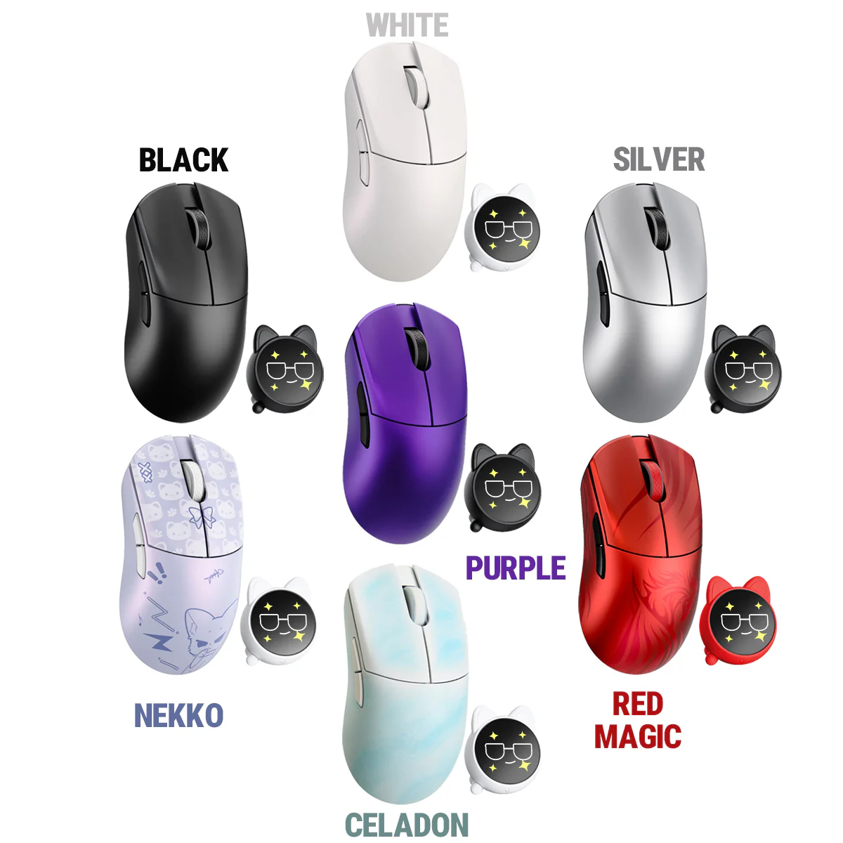 WLMouse HUAN Stainless Magnesium Alloy Gaming Mouse (Silver, Black, White, Purple, Nekko, Red Magic, Celadon) - Image 13