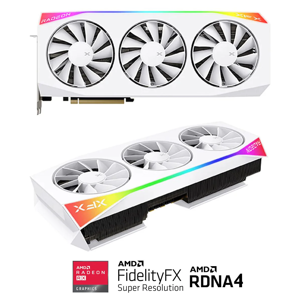 XFX Mercury AMD Radeon RX 9070 XT OC Gaming Ed. with RGB 16GB GDDR6 Graphics Card (White) (RX-97TRGBBW9) - Image 2