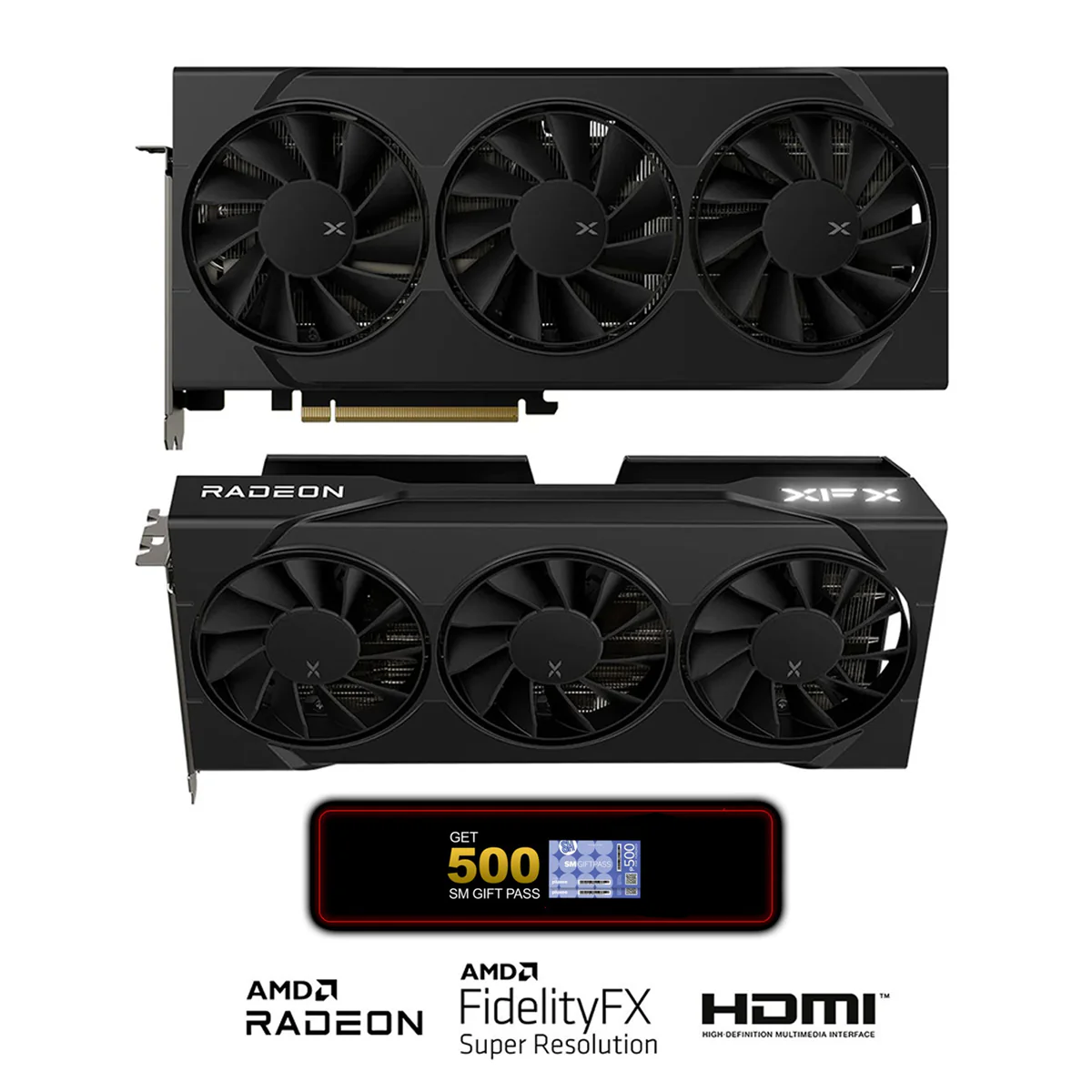 XFX Swift AMD Radeon RX 9060 XT OC Triple Fan Gaming Ed. 16GB GDDR6 Graphics Card (Black) (RX-96TS316B7)