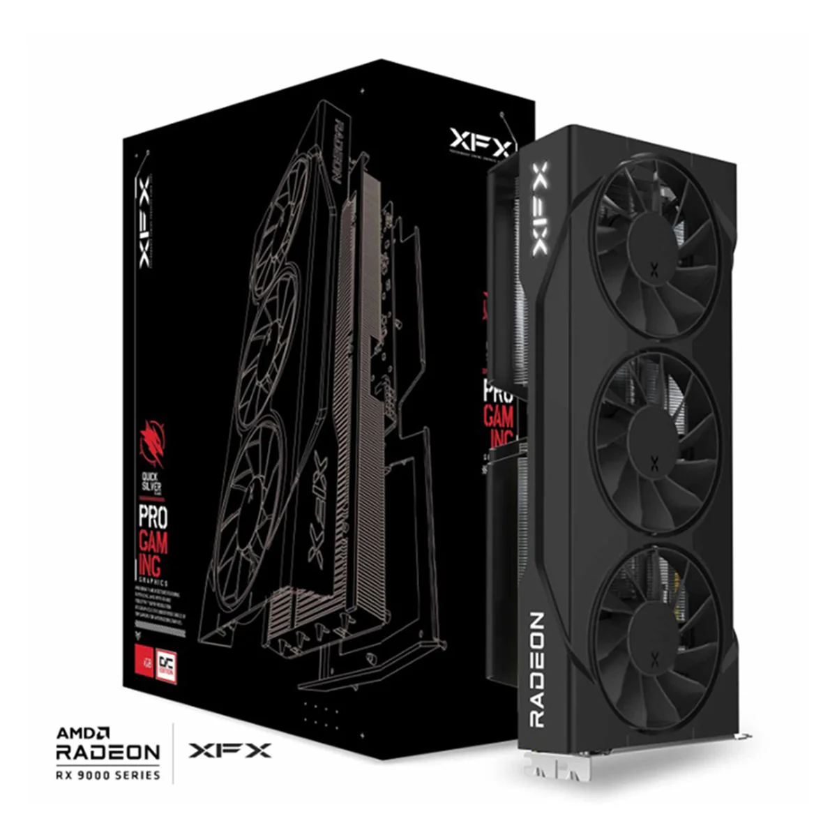 XFX Swift AMD Radeon RX 9060 XT OC Triple Fan Gaming Ed. 16GB GDDR6 Graphics Card (Black) (RX-96TS316B7) - Image 7