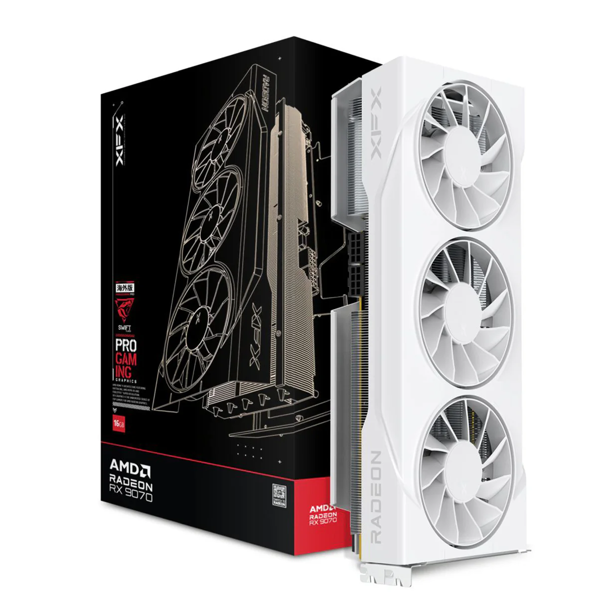 XFX Swift AMD Radeon RX 9070 OC Triple Fan Gaming Ed. 16GB GDDR6 Graphics Card (White) (RX-97SWFT3W7) - Image 6