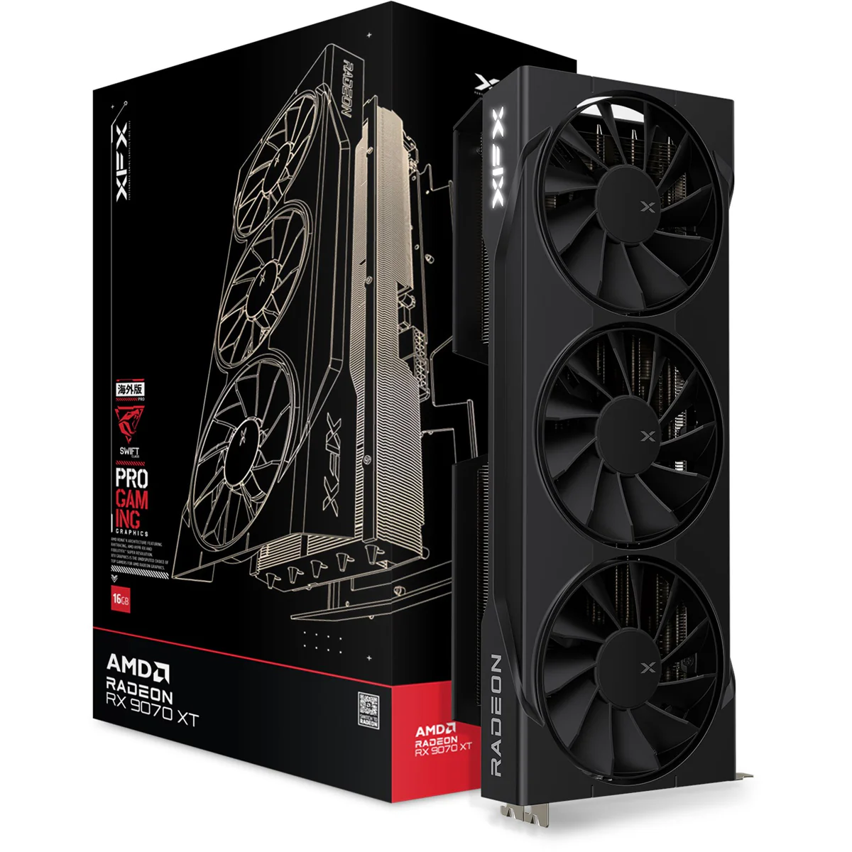 XFX Swift AMD Radeon RX 9070XT Triple Fan 16GB GDDR6 Gaming Ed. Graphics Card (RX-97TSWF3B9) - Image 7